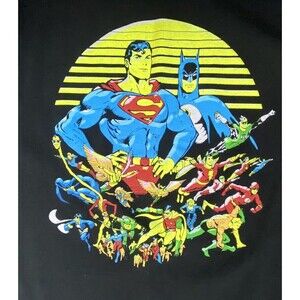 DC Comics Original T Shirt Mens Large Black T Heroes Collage Tee
